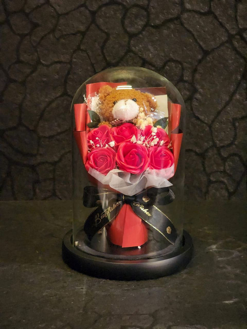 Stuffed Bear & Flowers